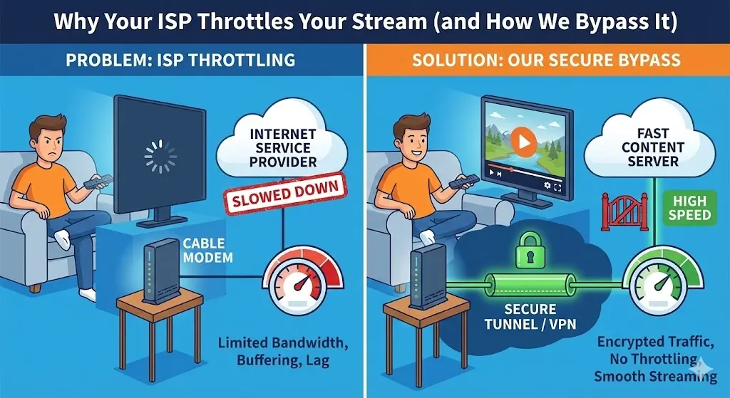 Why Your ISP Throttles Your Stream and How We Bypass It
