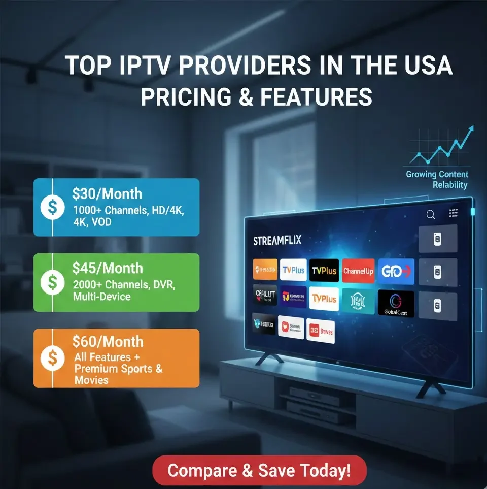 Top IPTV Providers in the USA – Pricing & Features 