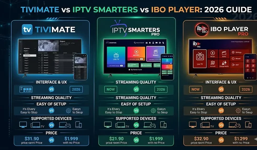 TiviMate vs IPTV Smarters vs IBO Player 2026 Guide