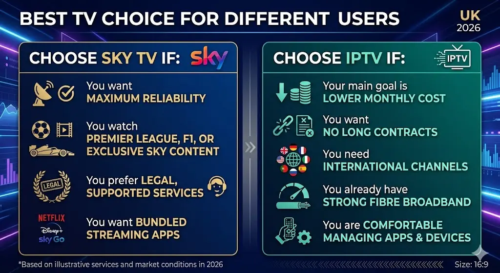 IPTV vs Sky TV Cost UK 2026