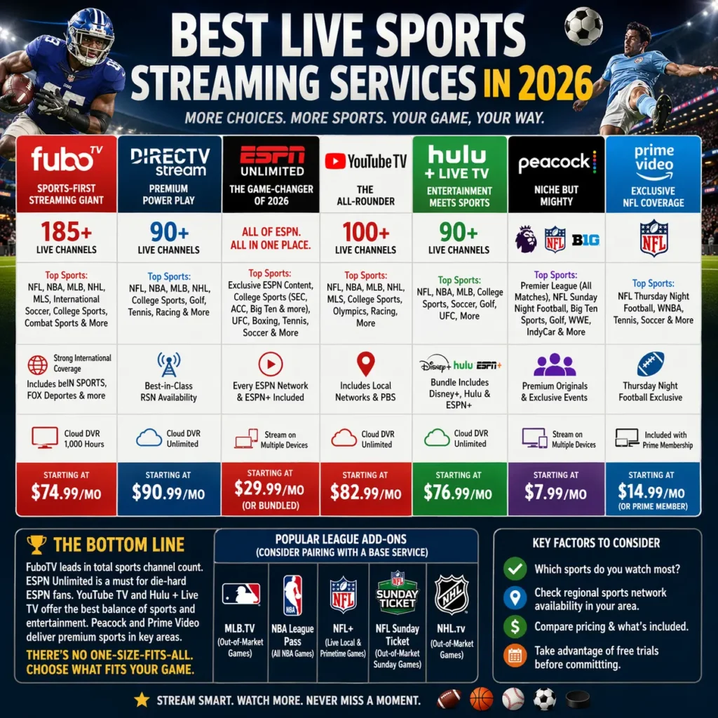 Which Streaming Service Has the Most Live Sports in 2026?